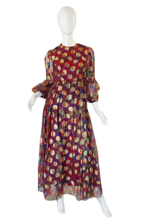1960s Metallic Dot Silk Organza Malcolm Starr Dress