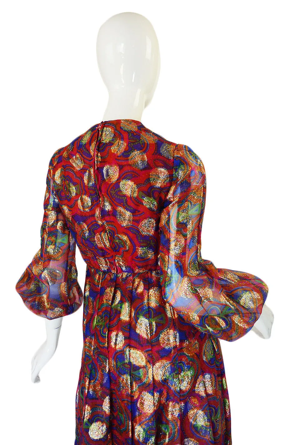 1960s Metallic Dot Silk Organza Malcolm Starr Dress