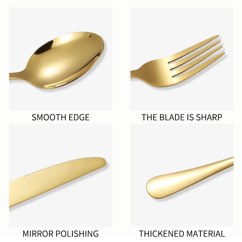 24 Piece Stainless Steel Tableware Set with Holder