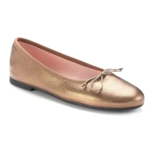 49788 - Rust Metallic Leather Teens Bow Shoe
