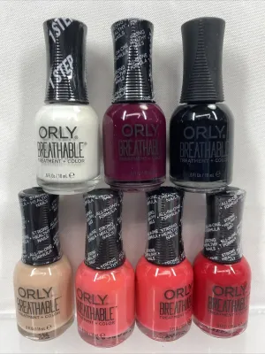 (7) Orly Breathable Treatment   Color Nail Polish Gel No Repeats Bulk Lot