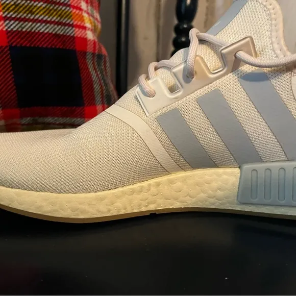 Adidas NMD_R1 Primeblue Shoes Wonder White/Gum/Blue. With Box, Men’s Size 11.5