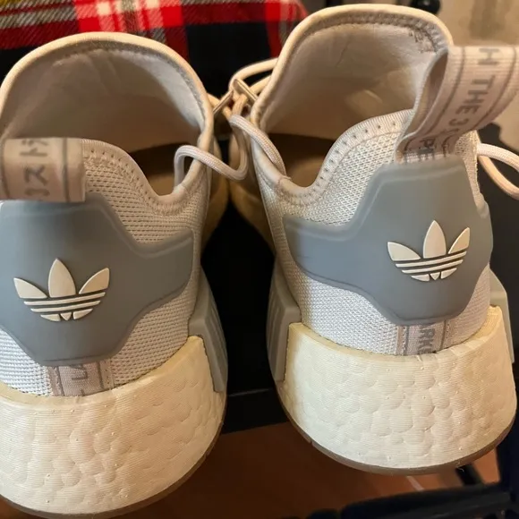 Adidas NMD_R1 Primeblue Shoes Wonder White/Gum/Blue. With Box, Men’s Size 11.5