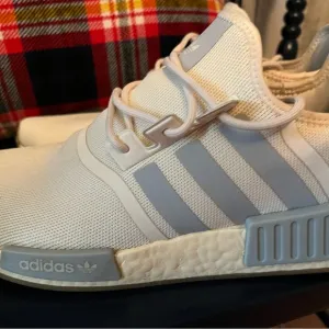 Adidas NMD_R1 Primeblue Shoes Wonder White/Gum/Blue. With Box, Men’s Size 11.5