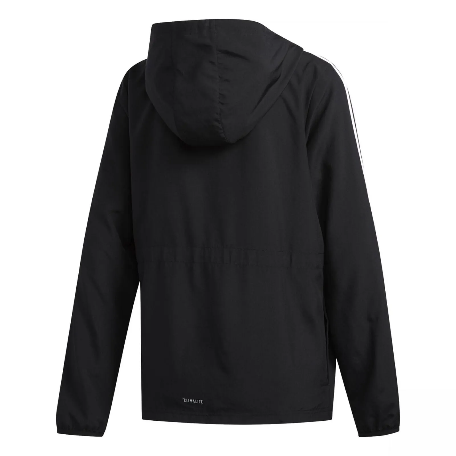 Adidas Women's Full Zip 3 Stripe Cinch Hooded Windbreaker
