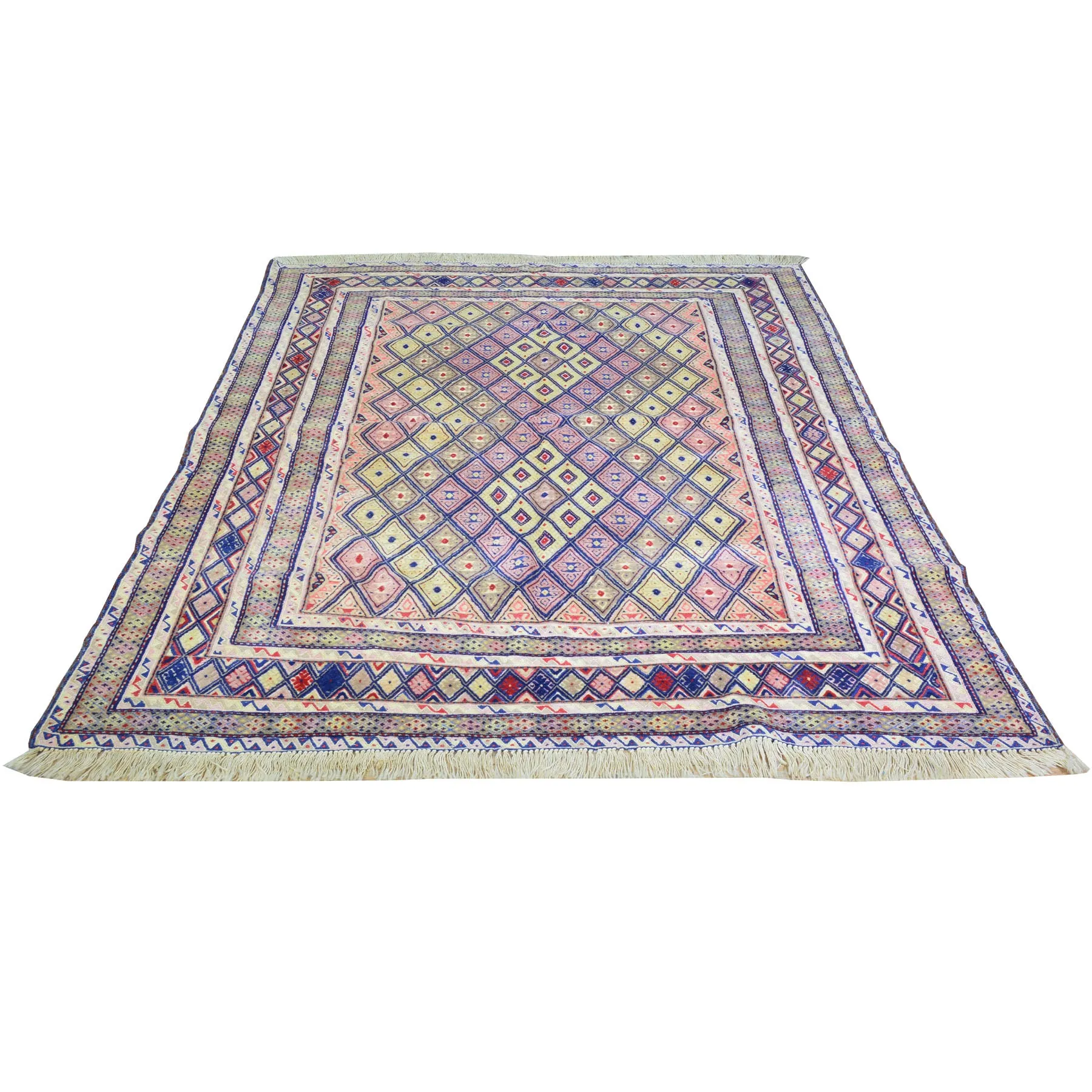 Afghan Tribal Mashwani Handmade Geometric Design Wool Rug (Size 4.9 X 5.9) Brrsf-1329