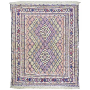 Afghan Tribal Mashwani Handmade Geometric Design Wool Rug (Size 4.9 X 5.9) Brrsf-1329