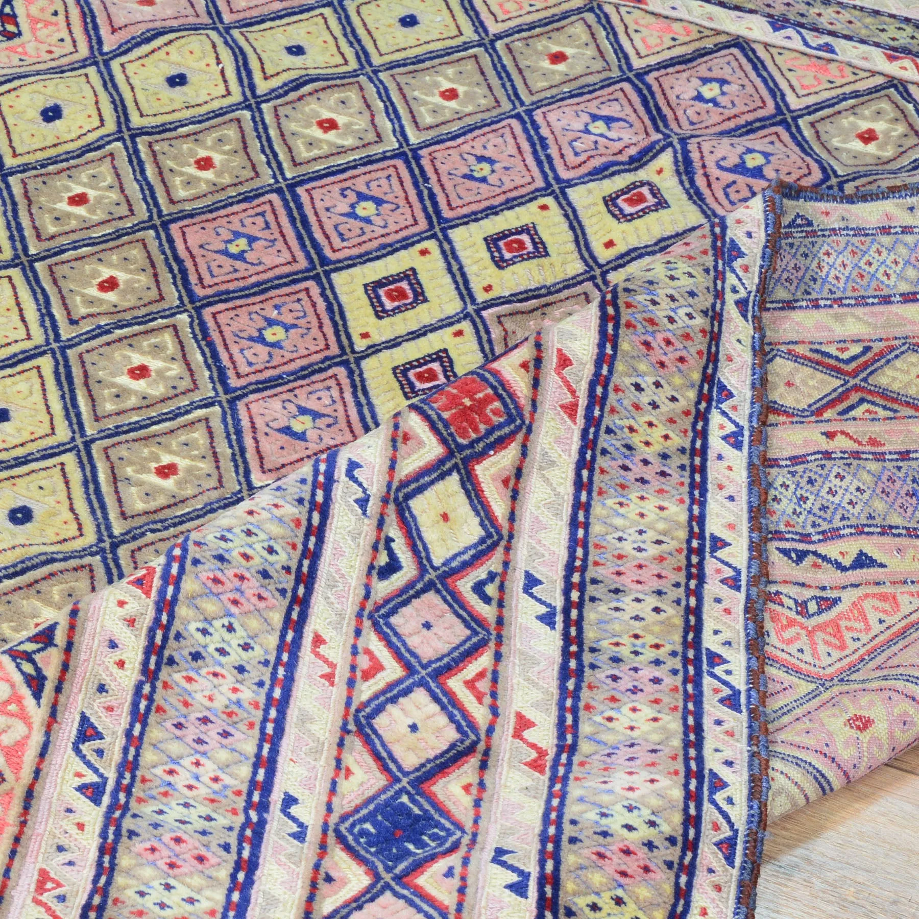 Afghan Tribal Mashwani Handmade Geometric Design Wool Rug (Size 4.9 X 5.9) Brrsf-1329