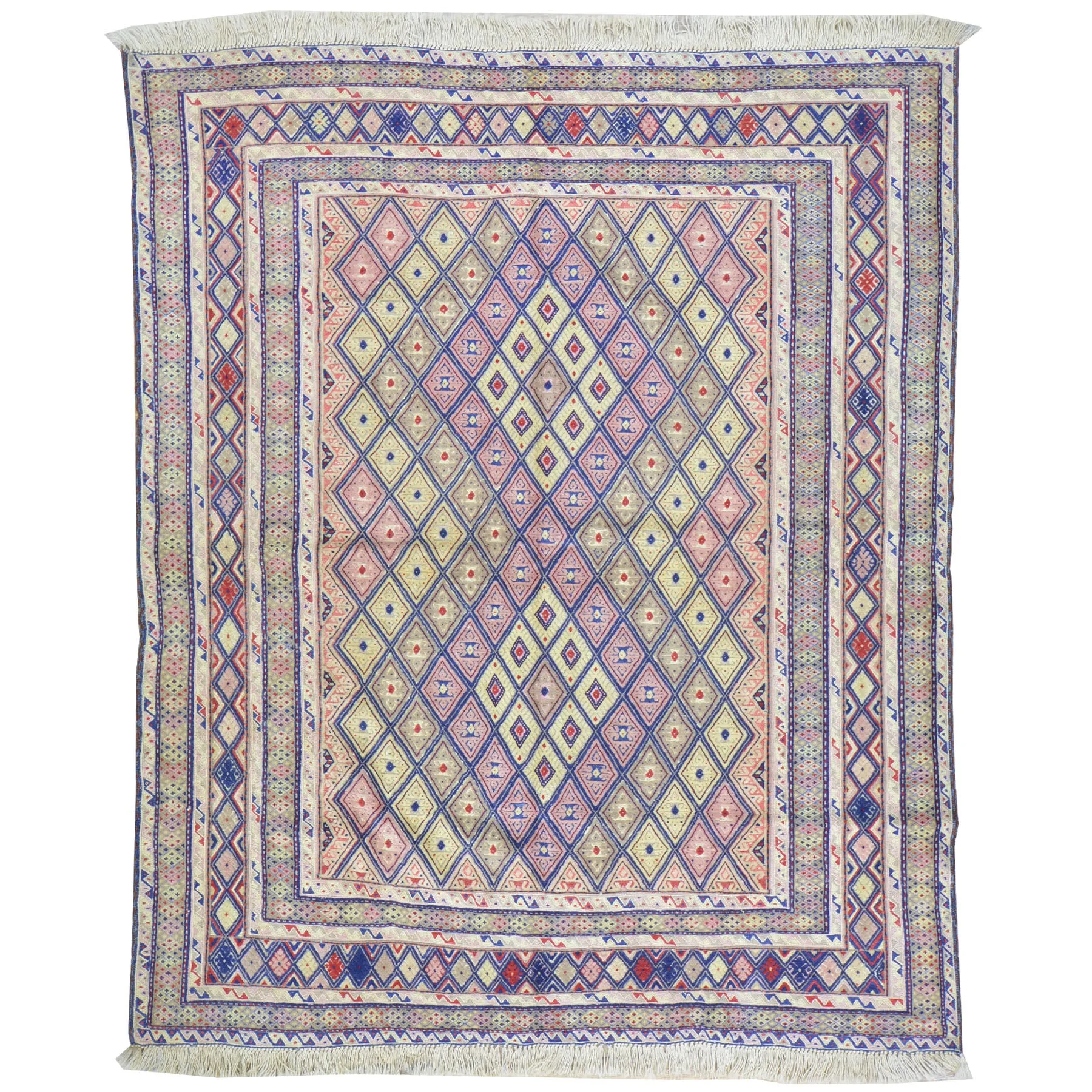 Afghan Tribal Mashwani Handmade Geometric Design Wool Rug (Size 4.9 X 5.9) Brrsf-1329