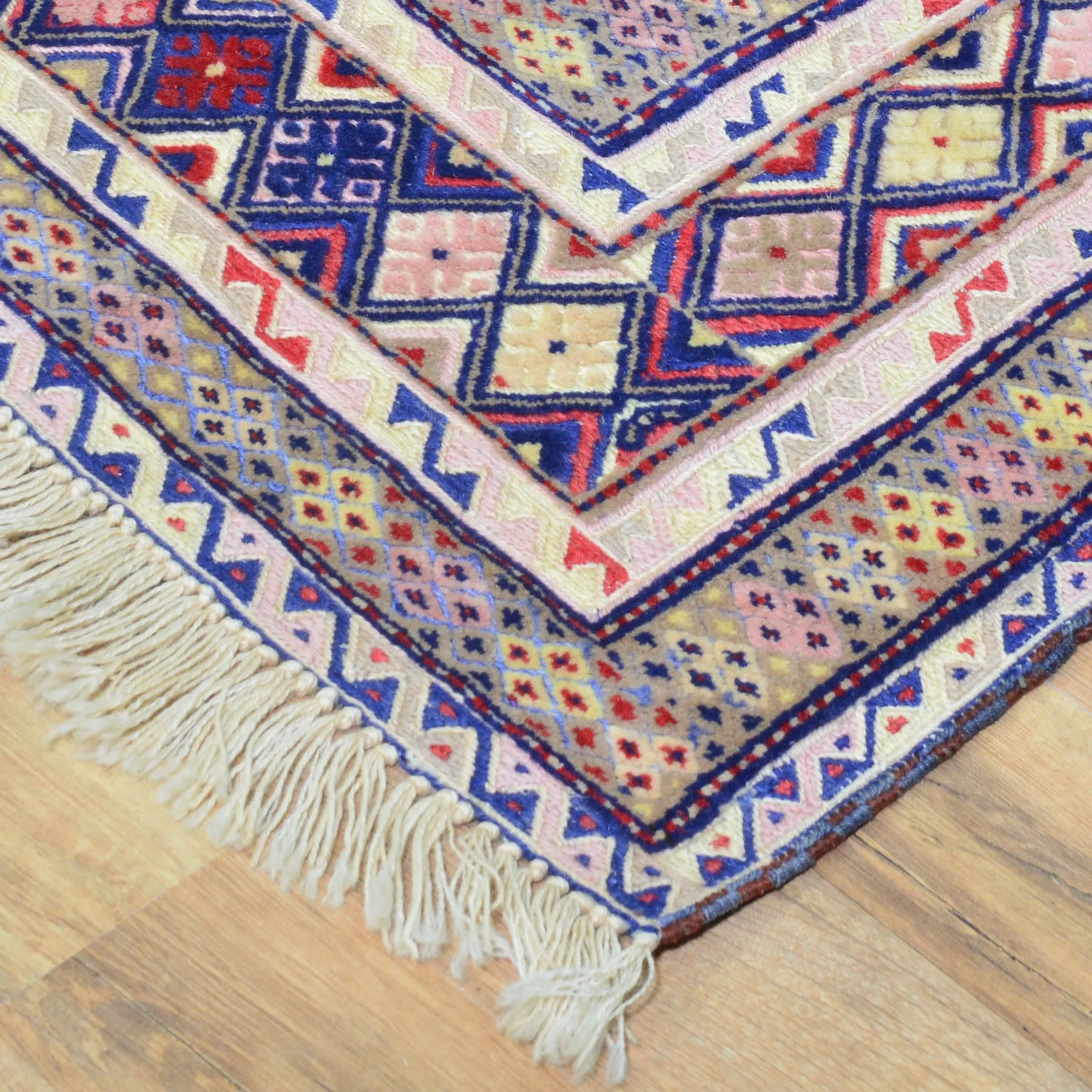 Afghan Tribal Mashwani Handmade Geometric Design Wool Rug (Size 4.9 X 5.9) Brrsf-1329