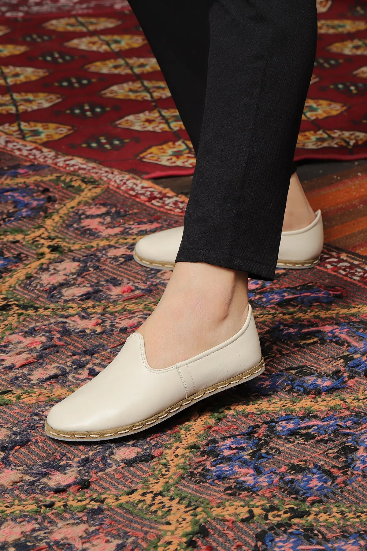 Alabaster Handmade Leather Loafers (Women's)