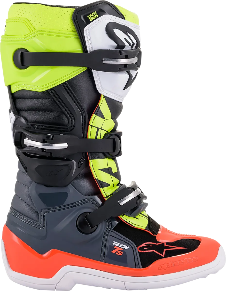 ALPINESTARS(MX) Tech 7S Boots - Gray/Red/Yellow