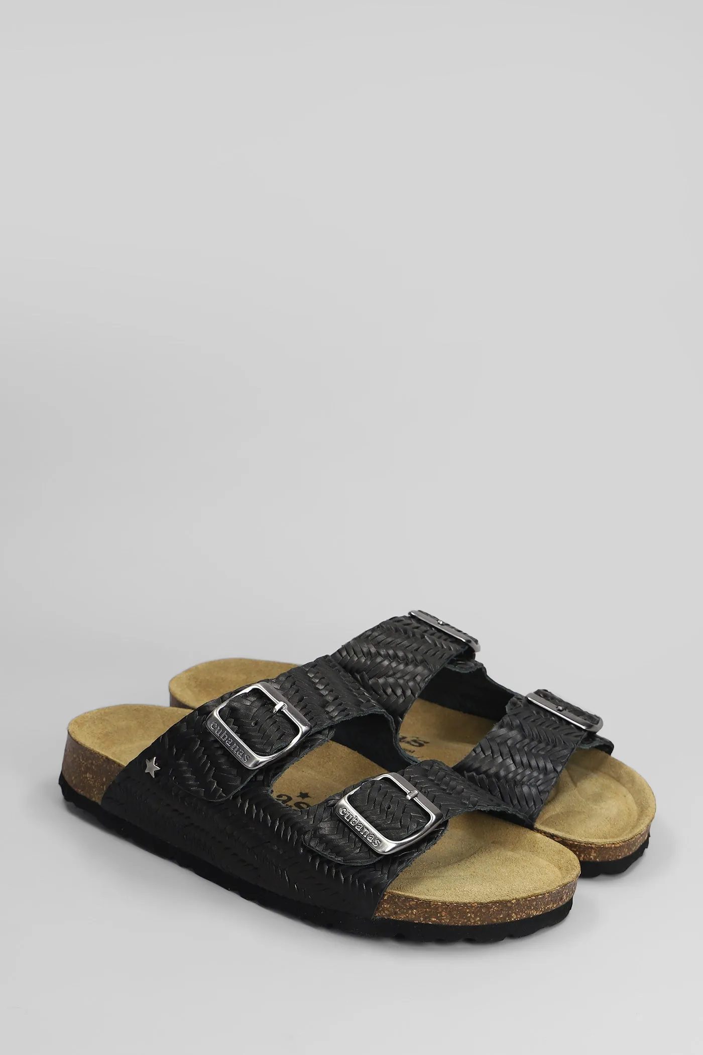 Amalia Flats in black leather