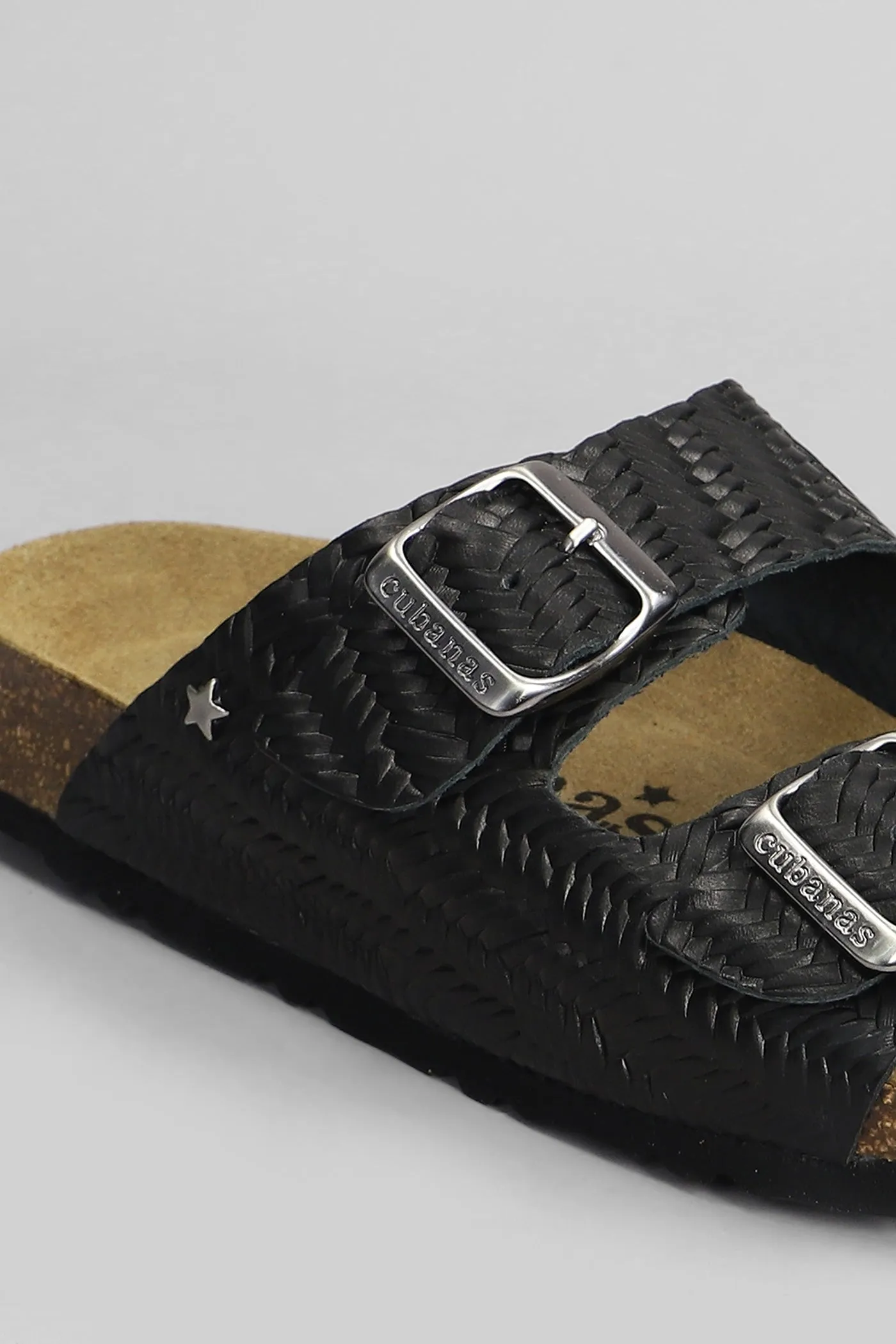 Amalia Flats in black leather