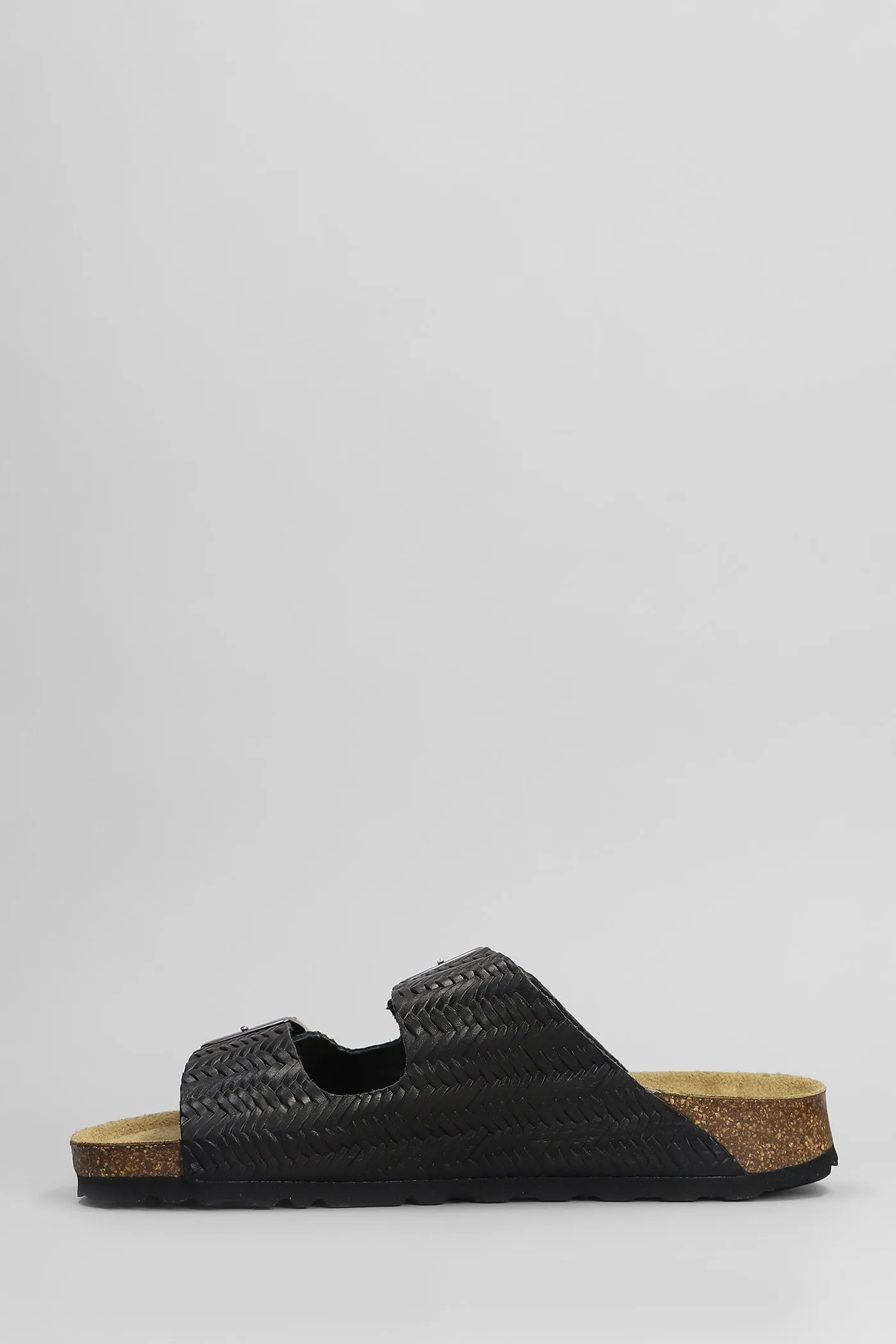 Amalia Flats in black leather