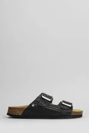 Amalia Flats in black leather