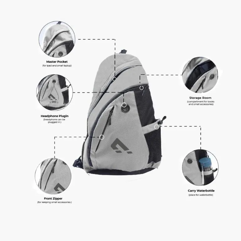 Anti-Theft Crossbody Bag - Light Grey