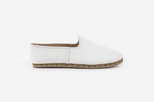 Arctic White Handmade Leather Loafers (Women's)