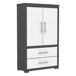 Barton armoire storage organizer, dark grey & white