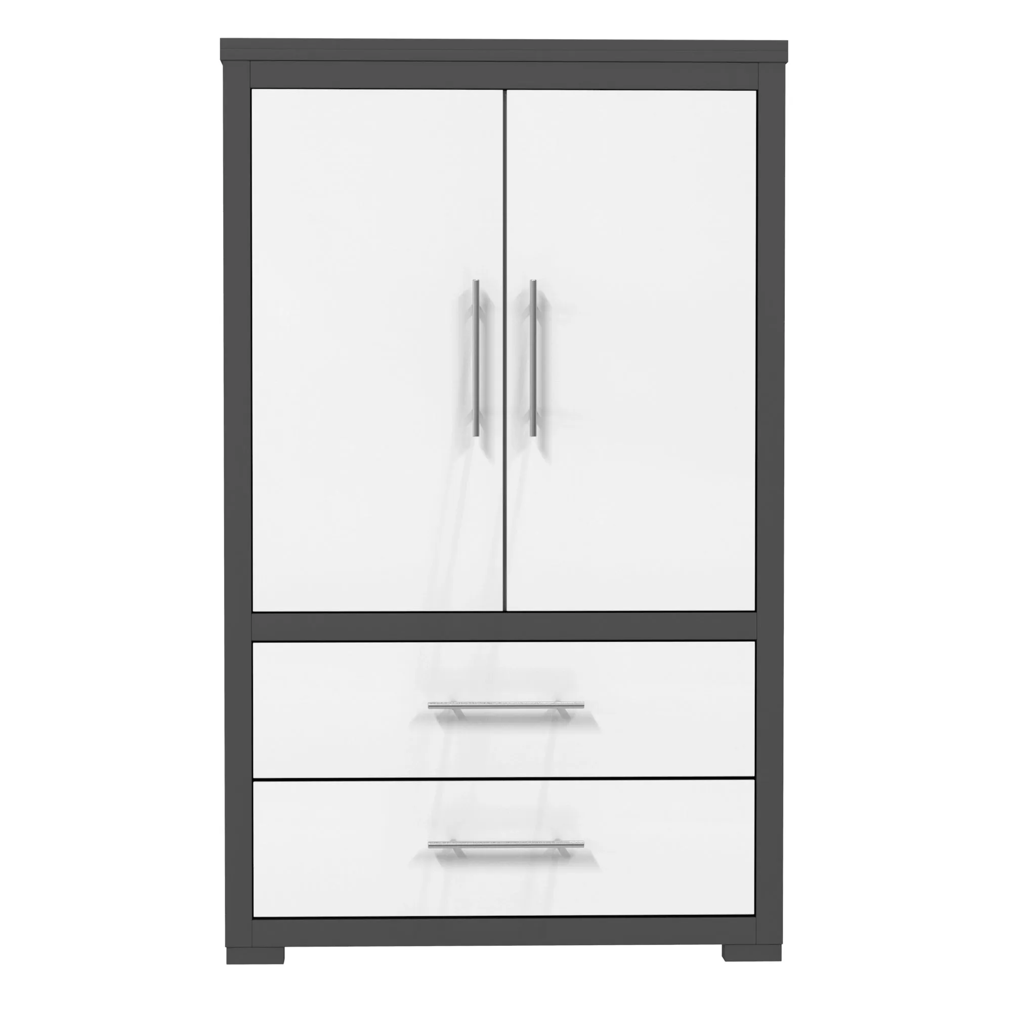 Barton armoire storage organizer, dark grey & white