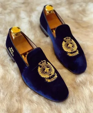 Bespoke Embroidered Velvet Loafers