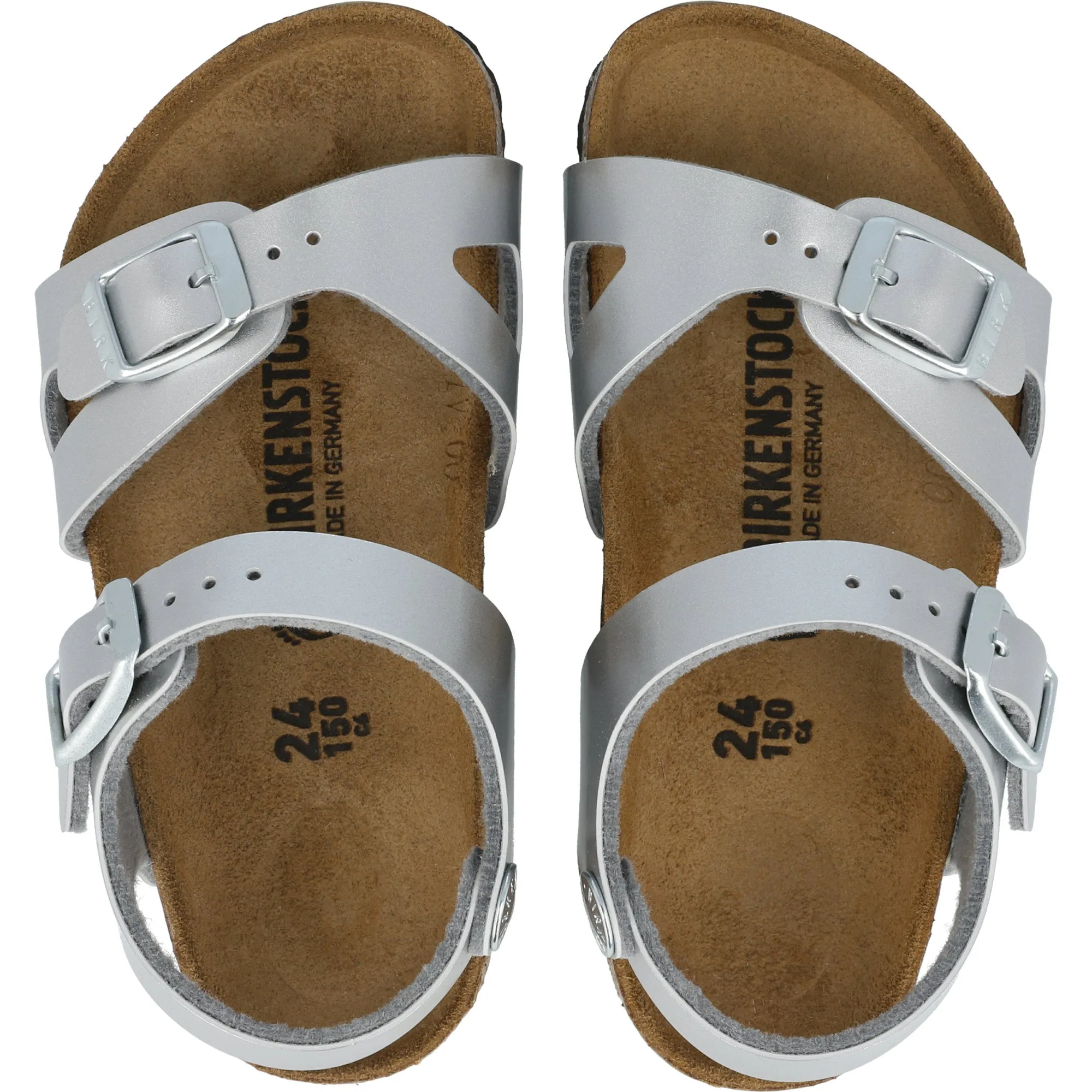 Birkenstock Rio Kids Electric Metallic Silver Sandals