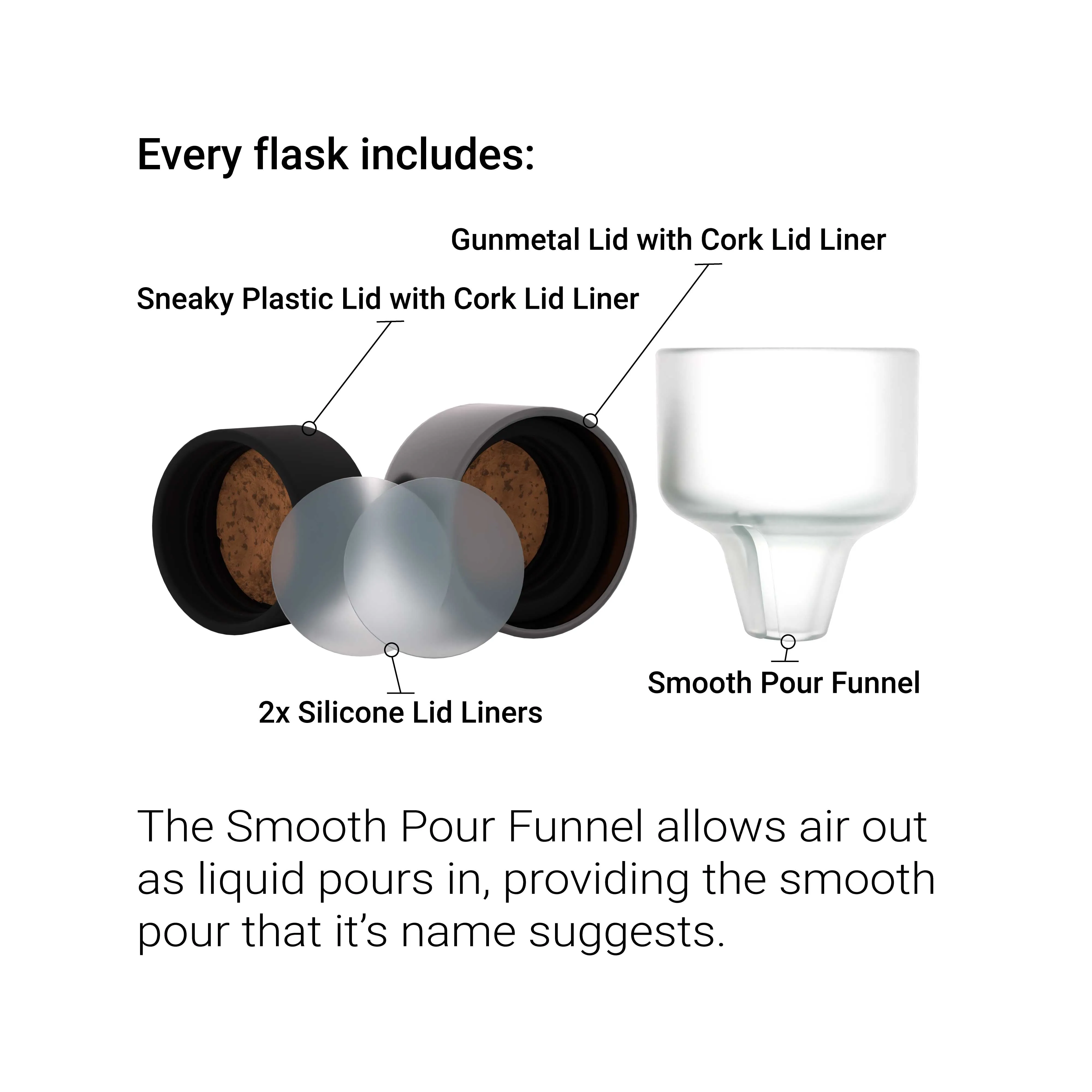 Black Silicone Glass Flask Gift Set (Single Shot 100mL   Double Shot 240mL)