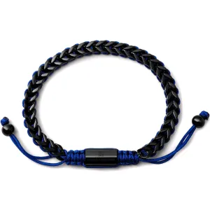 Black Woven Chain Bracelet in Blue