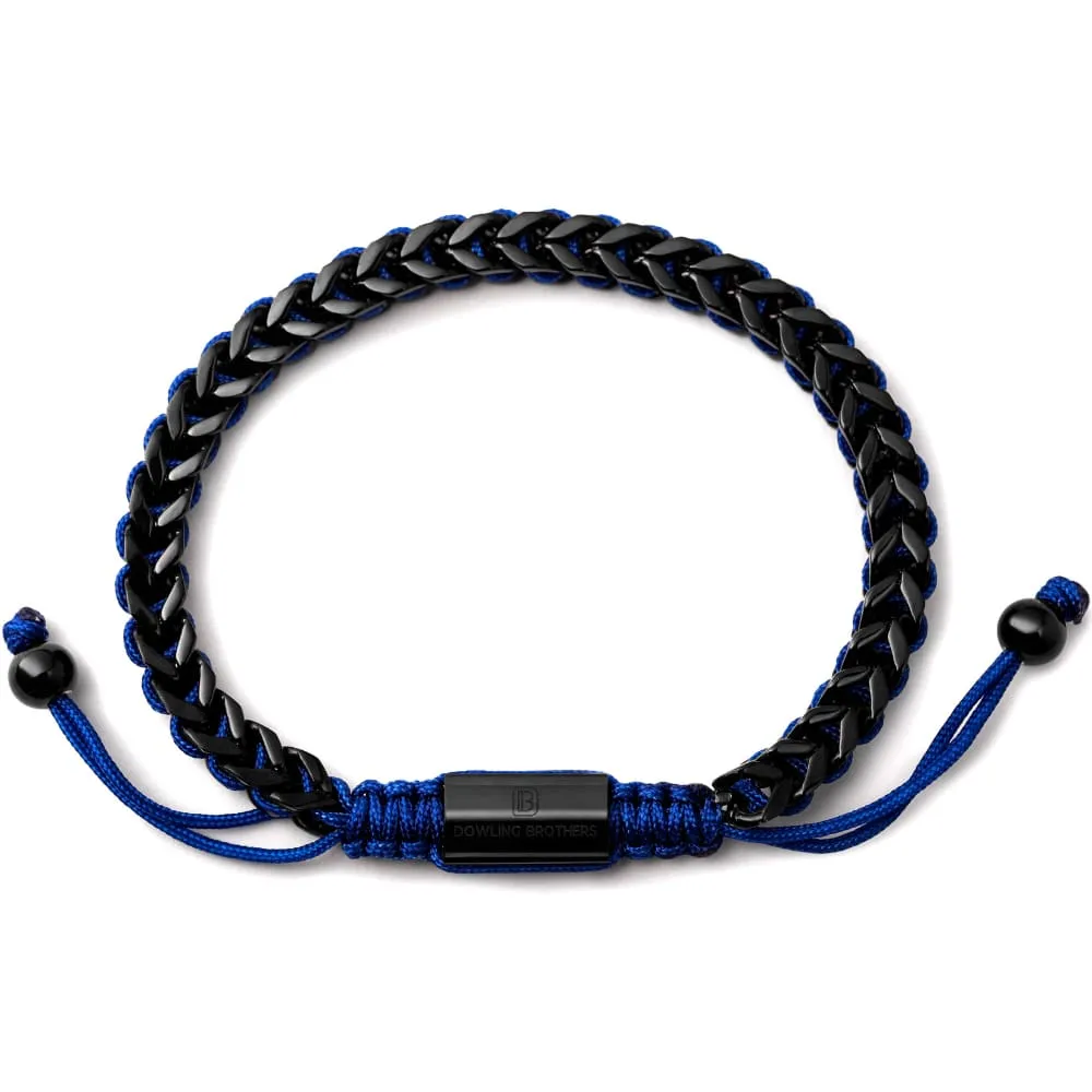 Black Woven Chain Bracelet in Blue