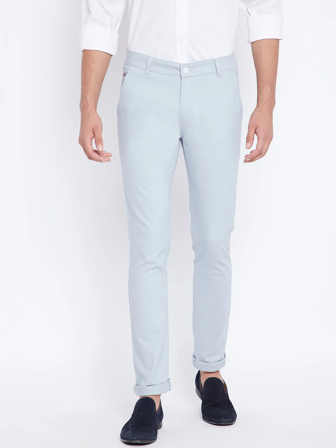 Blue Slim Fit Trousers