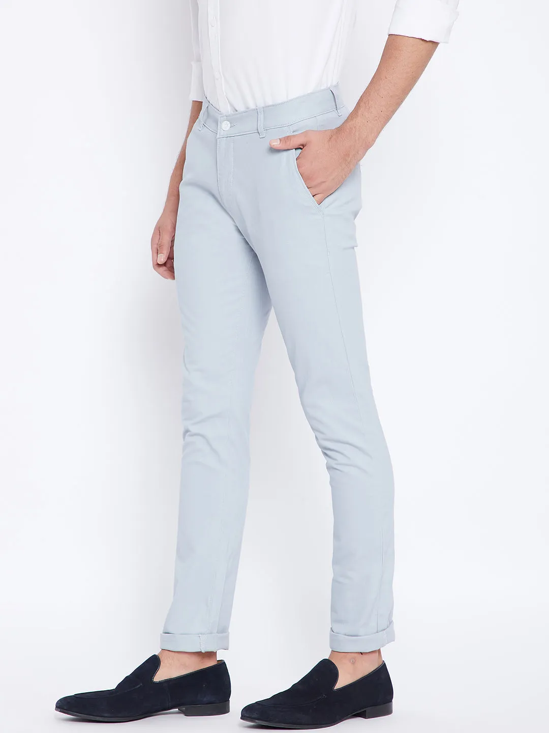Blue Slim Fit Trousers