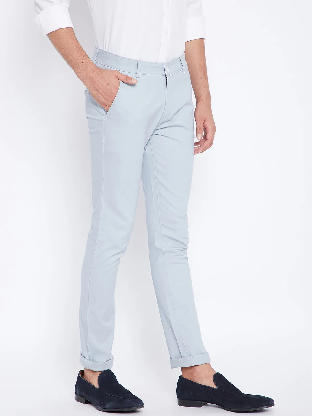 Blue Slim Fit Trousers