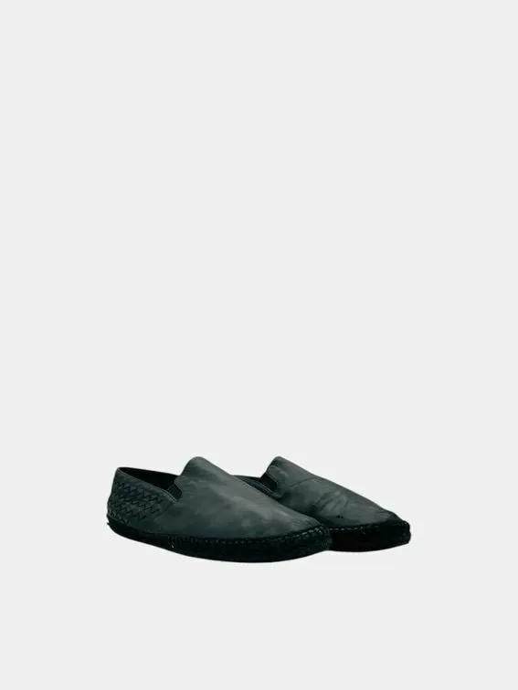 BOTTEGA VENETA Woven Black Loafers 11.5