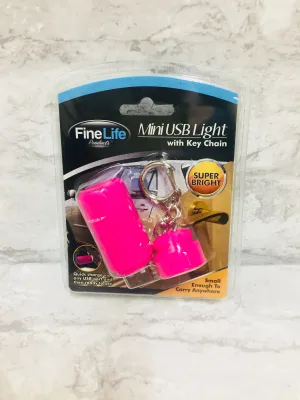 Brand new Rechargeable Fine Life Mini USB Light Flashlight Key Chain, Super Bright, Quick Charge via any USB, then ready to use!