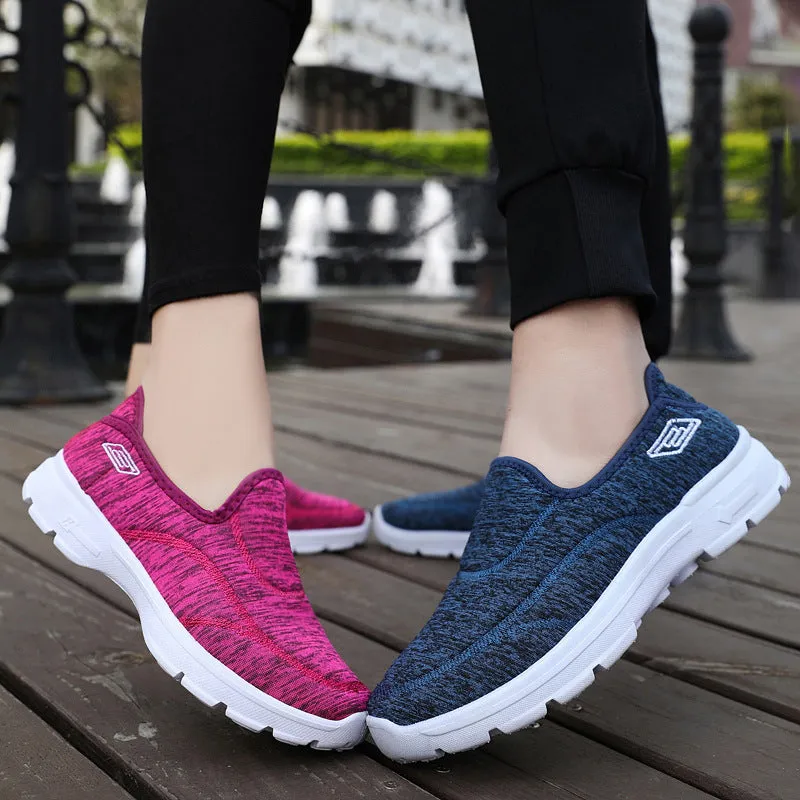 Casual and Soft Tie-Dye Slip-On Sneakers for Women