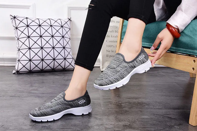 Casual and Soft Tie-Dye Slip-On Sneakers for Women
