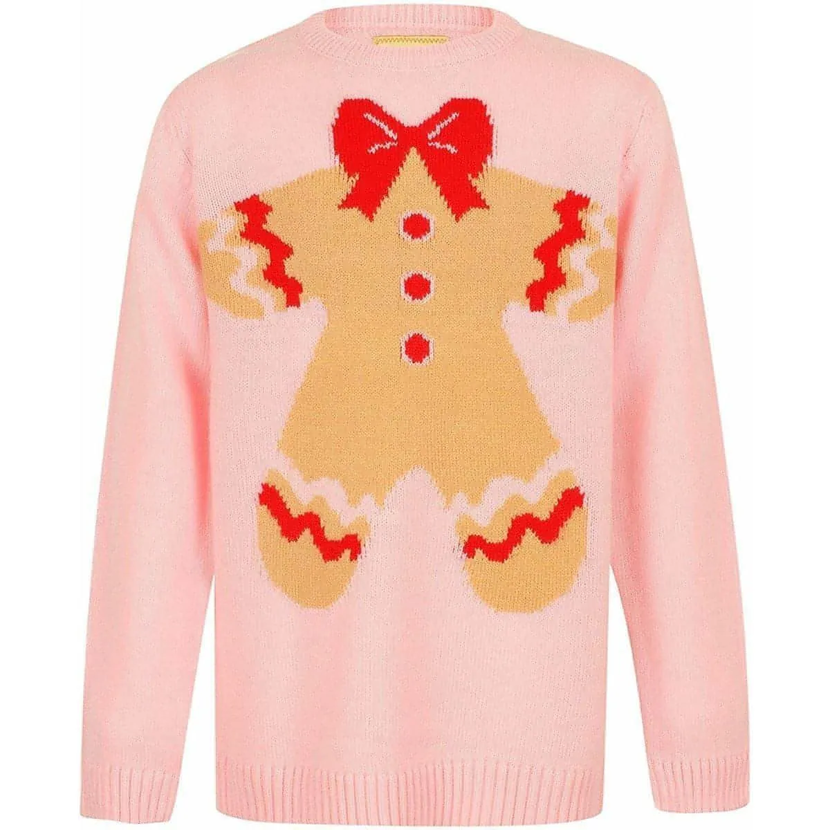 Christmas Gingerbread Novelty Junior Christmas Jumper - Pink
