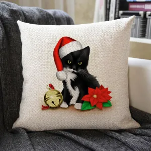 Christmas Themed Linen Pillowcase