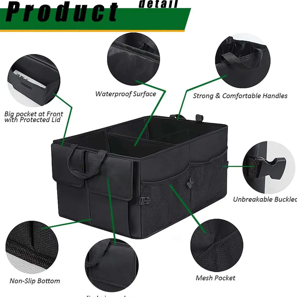 Custom Text For Car Trunk Organizer, Compatible with All Cars, Foldable Car Trunk Storage Box, Storage Bag, Waterproof, Dust-proof, Stain-Resistant CH12997