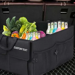 Custom Text For Car Trunk Organizer, Compatible with All Cars, Foldable Car Trunk Storage Box, Storage Bag, Waterproof, Dust-proof, Stain-Resistant CH12997