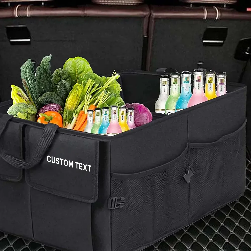 Custom Text For Car Trunk Organizer, Compatible with All Cars, Foldable Car Trunk Storage Box, Storage Bag, Waterproof, Dust-proof, Stain-Resistant CH12997