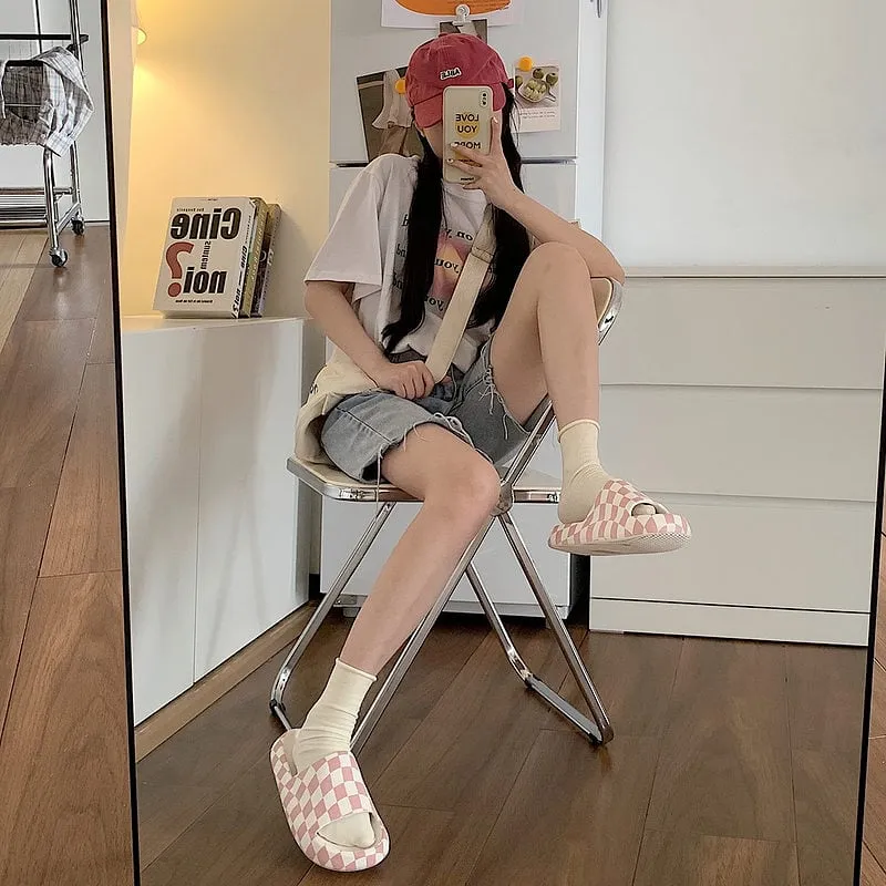 Cute Checkerboard Lattice Sandals