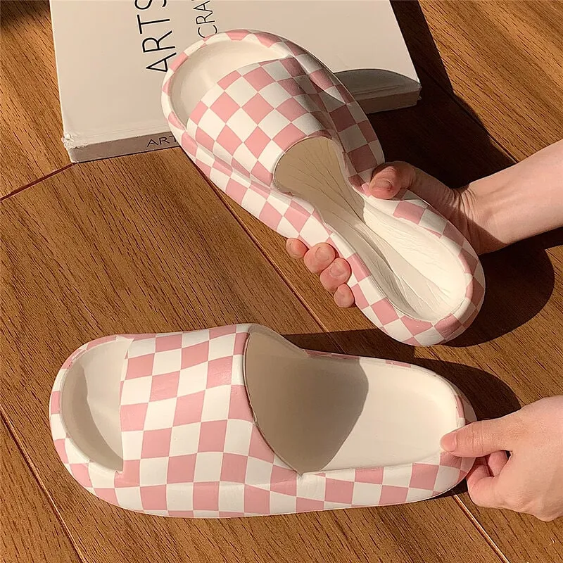 Cute Checkerboard Lattice Sandals