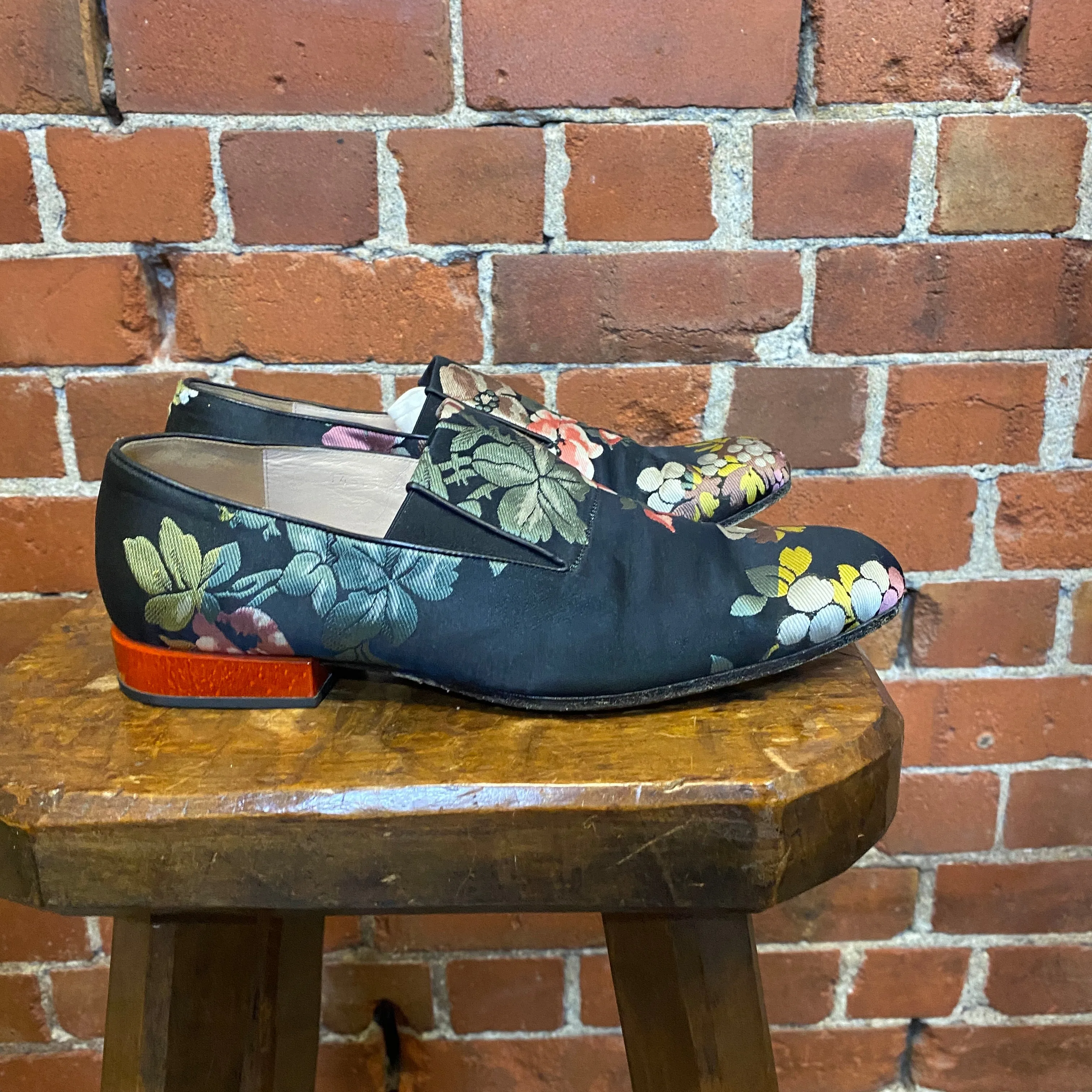 DRIES VAN NOTEN tapestry silk loafers 41.5