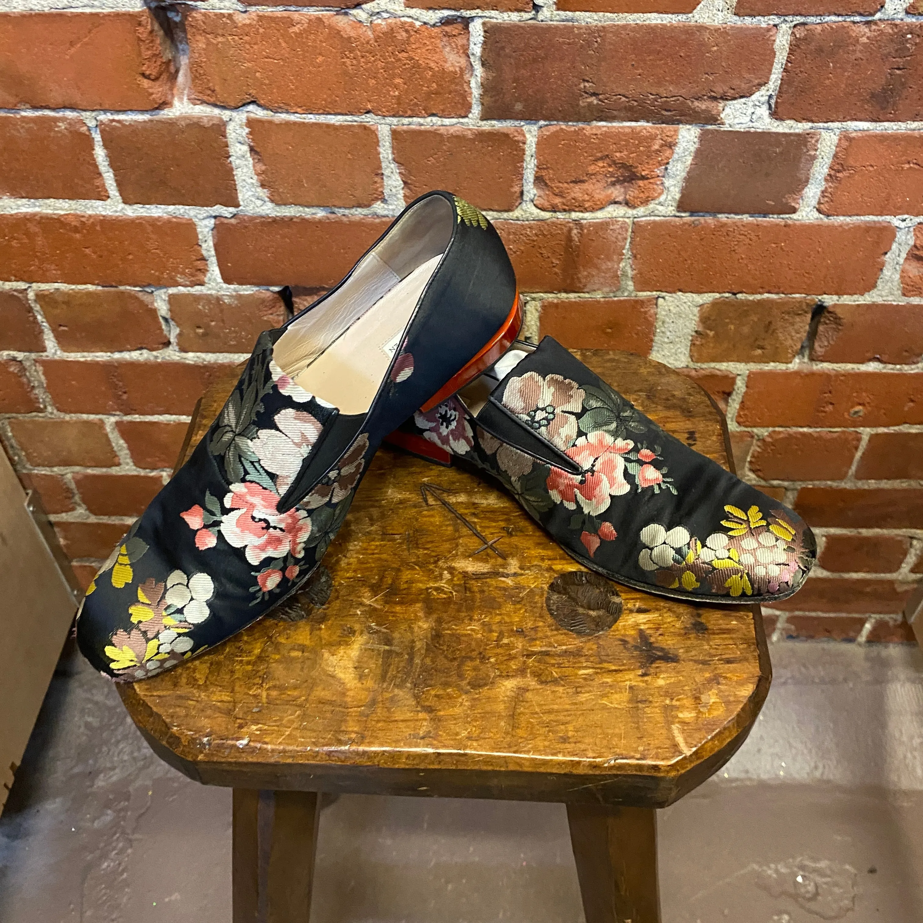 DRIES VAN NOTEN tapestry silk loafers 41.5