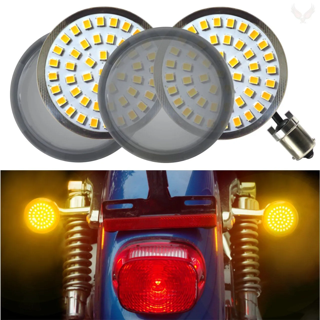 Eagle Lights Generation II Premium LED Rear Turn Signals for Harley Davidson Motorcycles- 1156 Base