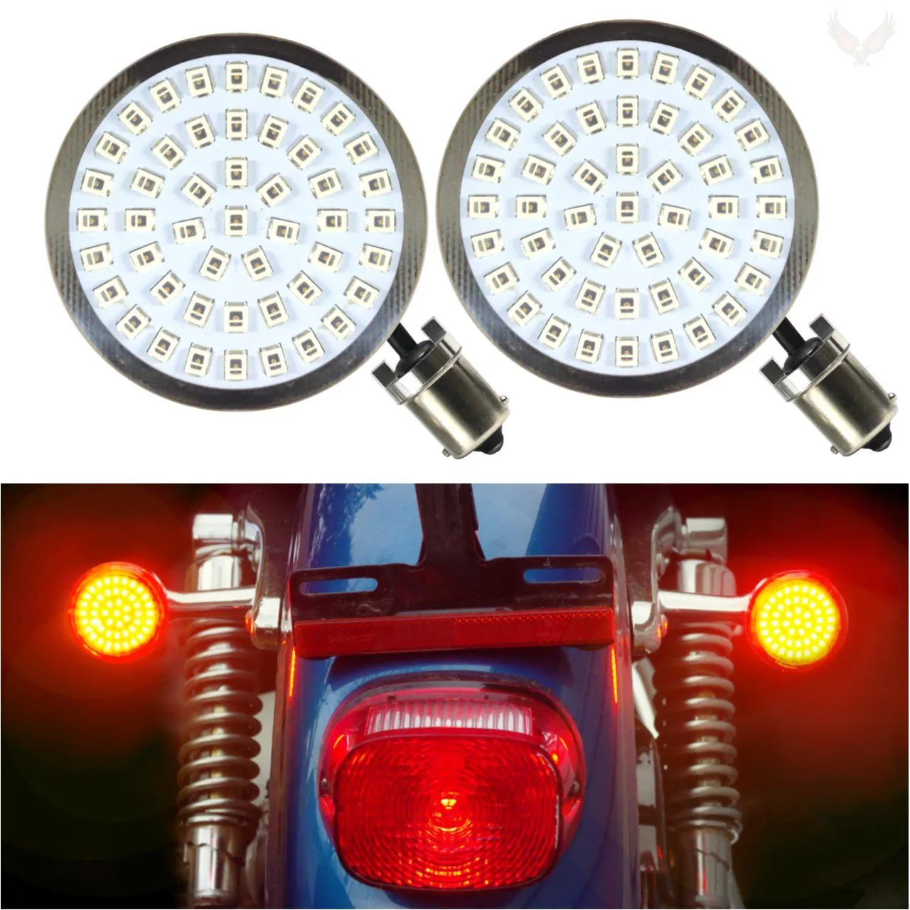 Eagle Lights Generation II Premium LED Rear Turn Signals for Harley Davidson Motorcycles- 1156 Base