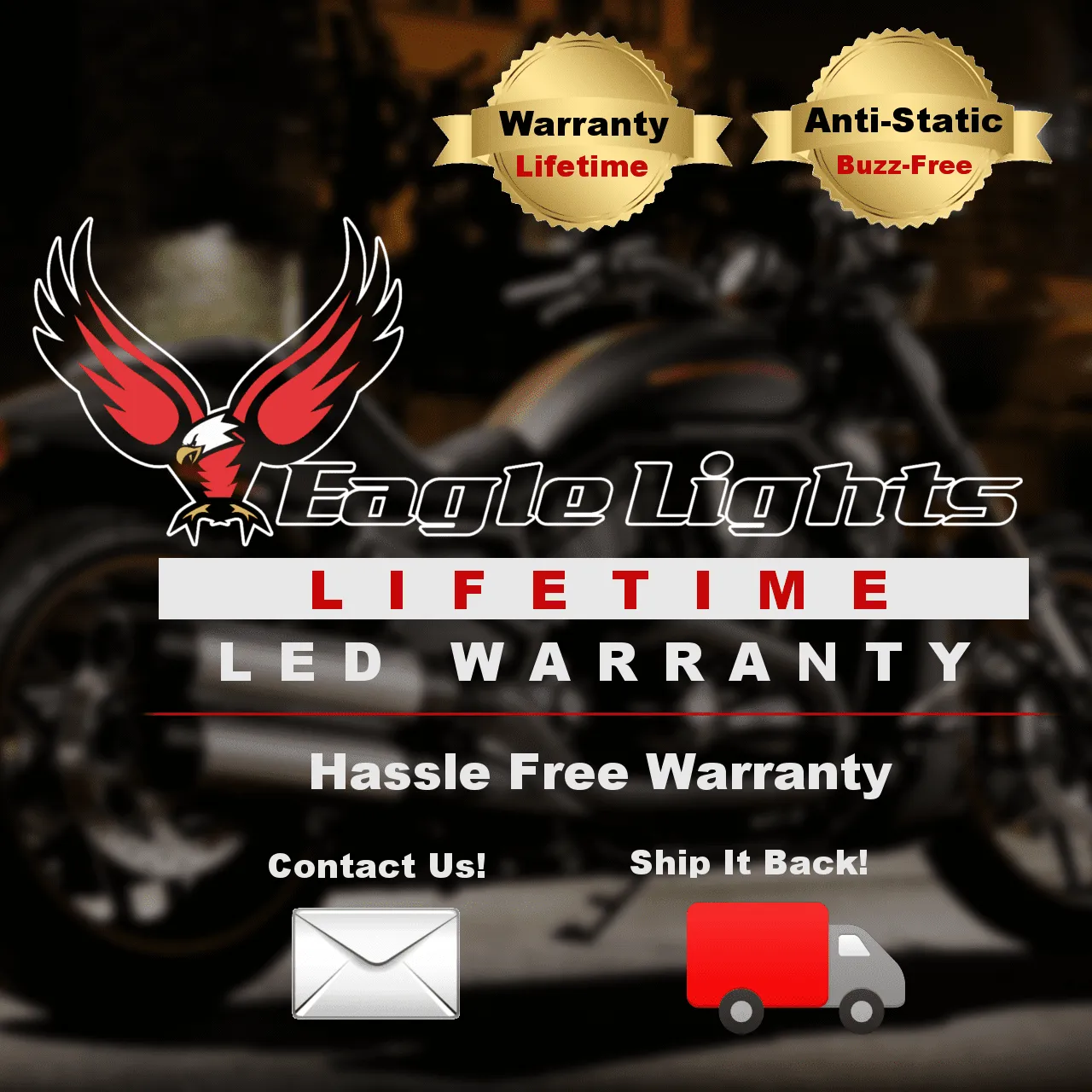 Eagle Lights Generation II Premium LED Rear Turn Signals for Harley Davidson Motorcycles- 1156 Base