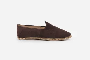 Espresso Brown Handmade Suede Loafers (Women's)