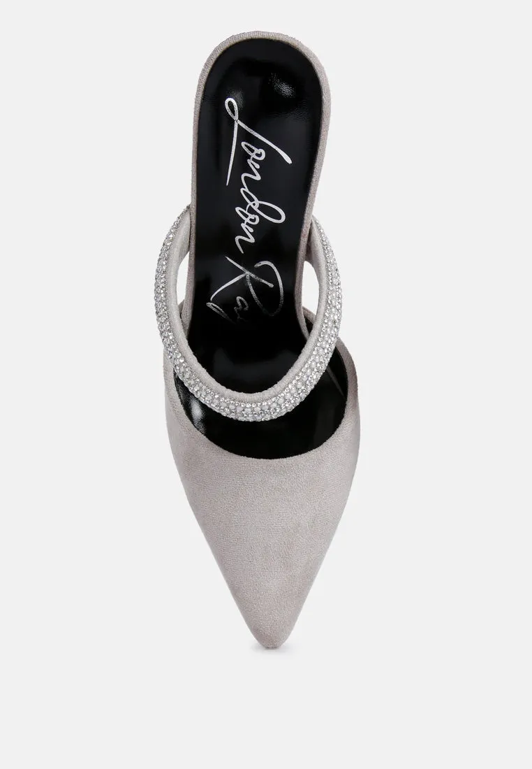 Fauci Diamante Strap Heeled Mules By Ruw